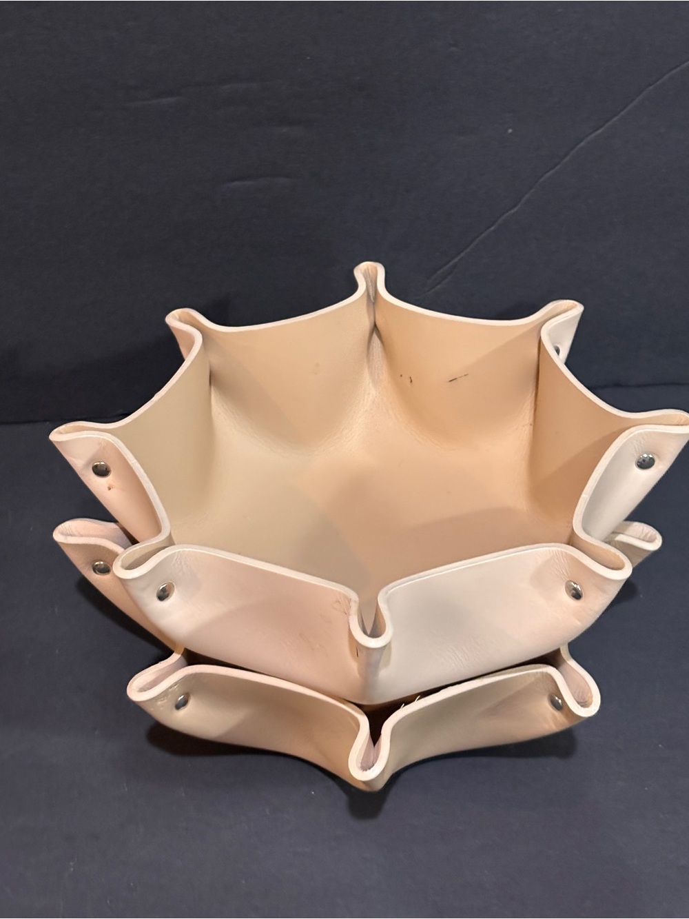 Giacinto Belloni Recycled Leather Snap Valet Trays catchall trays– Set of 2